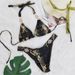 Verve Ins New Snake Print Gold Foil Bikini Crystal Metal Accessories Two-Piece Women's Swimsuit Vacation Swimwear_ecoleips.com