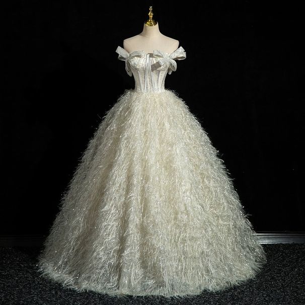 Elegant One Shoulder Evening Dress With Puffy Skirt - Formal Gown For Hosting, Ceremonies & Vocal Performances_ecoleips.com