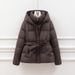 Women's Clothing Thickened Cotton Coat For Women Short Style Waist Slim Fit Hooded Lace Up Warm Coat_ecoleips.com