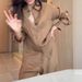 Women's Long Sleeved Shirt Wide Leg Trousers Set European American Style New_ecoleips.com