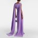Women's Elegant Unique Design Sleeveless Shawl Style High Waisted Solid Color Dress New Style Party Wear_ecoleips.com