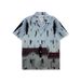 Men's Retro Printed Short Sleeved Shirt European Size Trendy Brand Cross Border Handsome Loose Beach Couple Top for Women_ecoleips.com