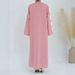 Muslim Dress Women Elegant Muslim Women's Robe With Bow Trim – Modest Islamic Dress For Prayer, Daily Wear & Special Occasions_ecoleips.com