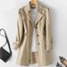 Women's Trench 2026 Spring And Autumn New Slim Fit Korean Style Double-Breasted Mid-Length Coat For Petite Women_ecoleips.com