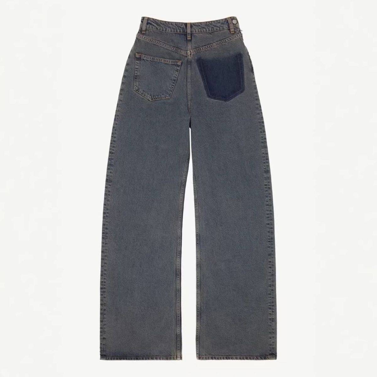 Highly Recommended Designer-style Nanyou High-quality M6 High-waisted Straight-leg Jeans With Contrasting Pockets,_ecoleips.com