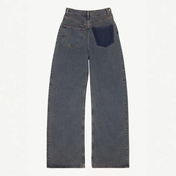 Highly Recommended Designer-style Nanyou High-quality M6 High-waisted Straight-leg Jeans With Contrasting Pockets,_ecoleips.com