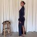 Women's Elegant Long Sleeved Slit Dress Spring Casual Banquet Partywear_ecoleips.com
