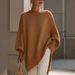 Voya Women's New Autumn And Winter Round Neck Pullover Sweater With Loose And Lazy Style, Solid Color Women's Sweater With Multiple Colors To Choose From_ecoleips.com