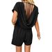 Diyun 2025 Spring Summer European And American Bohemian Casual Solid Color Sexy Hollow Out Short Sleeve_ecoleips.com
