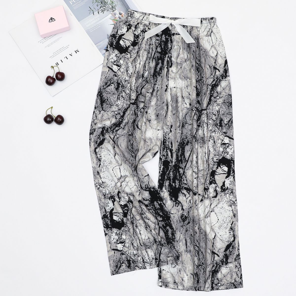 2026 Women's Loose Pants Korean Casual Cropped Pants Wide Leg Trouser Thin Home Classic Sports Lounge Wear Girls Clothes Black_ecoleips.com