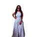 Women's African-Inspired One-Shoulder Backless Maxi Dress Striped Trendy Summer Spring Long Dress_ecoleips.com