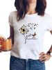 European And American Cross-border Foreign Trade Women's Clothing Butterfly Floral Round-neck Printed Short-sleeve_ecoleips.com