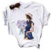European And American Clothing, Round-neck Tops, Vintage Urban Girl Short-sleeve Women's T-shirt_ecoleips.com