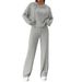Voya Women's Minimalist Hooded Fashion Set For Spring And Summer Home, Solid Color, Lazy Feeling, Two-piece Set_ecoleips.com