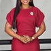 Women's Clothing Elegant Wrap Dress – Short Sleeve Round Neck OL Office Dress With Brooch Detail_ecoleips.com