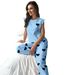 European And American Cross-Border New Hot-Selling Women's Homewear Heart Print Small Flutter Sleeve Long Pants Pajamas_ecoleips.com