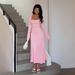 YJ24330 Women's Elegant Slim Fit Long Dress European American Style Pure Alluring Square Neck Tie A-Line Summer New 2024_ecoleips.com