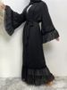 Black Islamic Abayas Muslim Women Clothing Turkey Long Robe Moroccan Caftan Islam Kaftan Ramadan Abaya For Women Dubai 2023_ecoleips.com