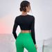 Voya Women's New Street Instagram Casual Hollow Slim Fit Ultra Short Style Internet Famous Long Sleeved T-shirt Top Top_ecoleips.com