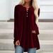 2026 European American Women's Fashion Autumn New V-neck Buttoned Velvet Long-sleeve Shirt With Chest Pleats And_ecoleips.com