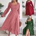 Real Shot Of 2026 Spring/Summer European And American Casual Ruffled Square-neck Polka Dot Long Skirt_ecoleips.com