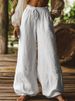 Women's Solid Color Casual Loose Pants Autumn Fashion Wide Leg Elastic Waist Literary Style with Pockets European American Cross Border 2026_ecoleips.com