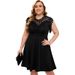 Women's Clothing Plus Size Women's Elegant Lace Dress Style Round Neck Tassel Detail A-Line Skirt For Formal & Casual For Women_ecoleips.com