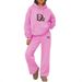 Women's Fashion Hoodie And Sweatshirt Set Autumn Winter Wide Leg Pants Straight Leg Pants Letter Print Clothing_ecoleips.com