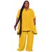 Women’s Clothing Fashion Temperament Large Size Short Sleeved Tops Wide Leg Pants Suits For Women_ecoleips.com