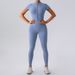 Women's Clothing Zipper Short Sleeved Nude Yoga Jumpsuit For Women To Wear As Outerwear For Fitness Sports Trousers Jumpsuit_ecoleips.com