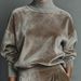 Velvet-Touch High-Neck Tracksuit Set - Cozy Wide-Leg Pants & Zip-Up Top For Women_ecoleips.com