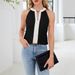 New Women's Clothing Sexy Halterneck Splicing Sequins Fashion Sleeveless Tops For Women_ecoleips.com