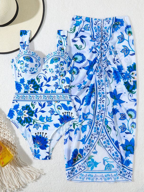 Women's Clothing Sexy Printed Sling Bikini Hip Beach Skirt One Piece Swimsuit Suit For Women_ecoleips.com