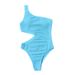 Swimwear Wrinkled Fabric Sexy One Piece One Shoulder Bikini Swimwear Women Bikini_ecoleips.com