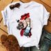 Women's European And American Foreign Trade 3D Nail Art Letter Print Plus-size Base Shirt Cartoon Loose Women's_ecoleips.com