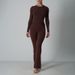 Women’s Knit Tracksuit Set – Slim-Fit Long Sleeve Top & Pants, Casual & Sporty Outfit For Fall/Winter (3 Colors, S-XL)_ecoleips.com