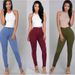 Stretchy Candy Color Slim Fit Casual Pants - Polyester & Cotton Blend, Comfortable & Stylish For Women & Men_ecoleips.com