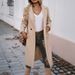 Autumn And Winter Stylish Commuting Lapel Cardigan, Women's Long Sweater_ecoleips.com