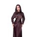 Women's Clothing Elegant Winter Dress Set – Long Sleeve Flowy Maxi Dress With Fringe Detail, High-Waisted Polyester Blend, Deep Brown, S-XXL_ecoleips.com
