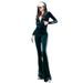 Gold Velvet Two Piece Suit For Women Thin Hooded Sweatshirt And Fashionable Bell Bottom Pants Sportswear For Autumn Winter European American Style_ecoleips.com