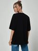 Women's Casual Black T-Shirt round Neck Short Sleeve Breathable Cotton Polyester Loose Fit Letter Print Sporty Top for Spring/Autumn & Summer_ecoleips.com
