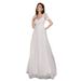Women's Clothing Parisian Garden Romance: V-Neck Short-Sleeve Maxi Dress With Open Back & Flowing A-Line Skirt (Breathable Polyester, Wedding Guest)_ecoleips.com