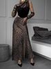2025 Summer Women's Fashion Leopard Print High Waist Bohemian Flared A-line Skirt_ecoleips.com