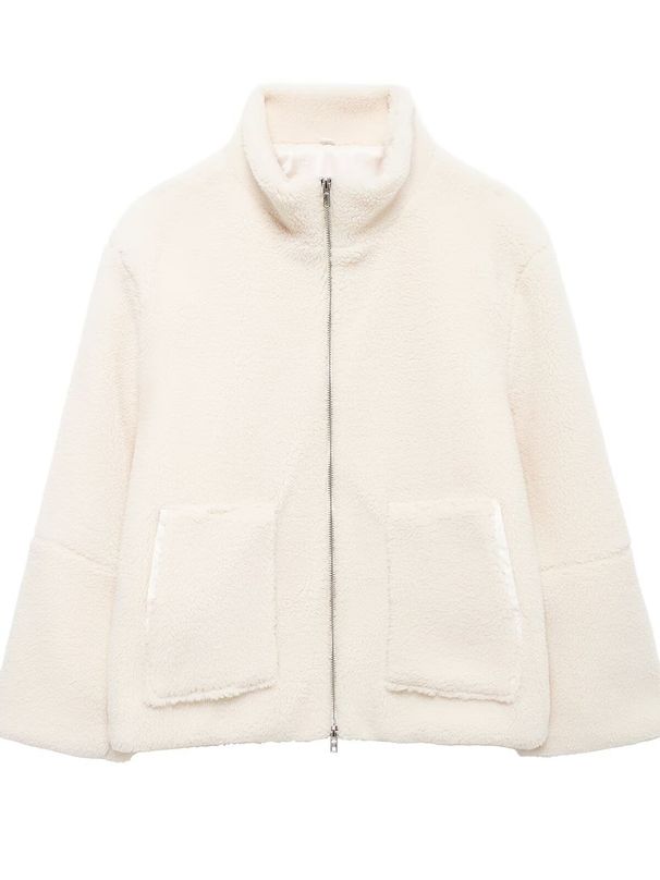 Autumn And Winter New Women's Clothing Solid Color Three-color Plush Jacket Fashionable Versatile Big Pocket Zipper Jacket_ecoleips.com