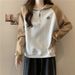 Real Shot Of Foreign Trade Women's Spring Autumn Thin Sweatshirt With Contrasting Colors, Raglan Sleeves, Half-zip, And_ecoleips.com