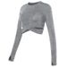 Women's Long Sleeve Dance Sports Top Tight Fitness Yoga Clothes Running Waist Training Clothes_ecoleips.com