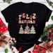 European And American Cross-border Foreign Trade Women's Clothing Christmas-themed Round-neck Printed Short-sleeve_ecoleips.com