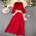 French Retro Chiffon Blouse And Slim Fitting Bodycon Skirt Set for Women round Neck Lace Trim Elegant Women's Clothing_ecoleips.com