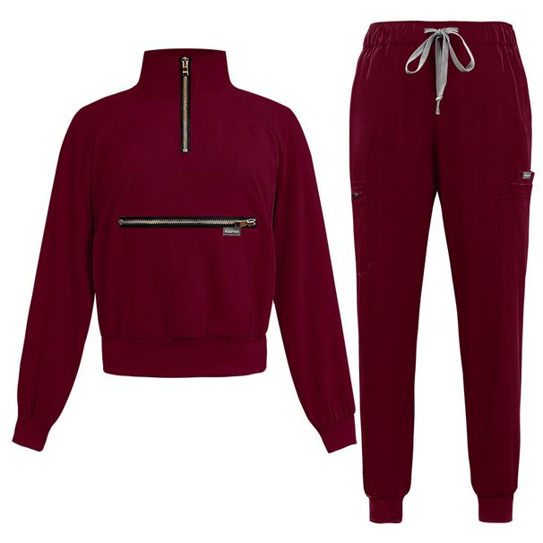 Women's Clothing Stand Collar Long Sleeve Washing Clothes Nurse Uniform High Quality Multi Color Trousers Doctor Hospital Work Clothes_ecoleips.com