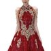 Burgundy Bridal Engagement Dress Halter Neck Evening Gown High Class Banquet Hostess Toasting Dress New Style_ecoleips.com